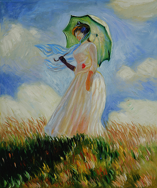 Woman with a Parasol (Facing Left) by Claude Monet